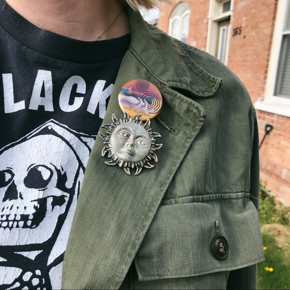 SOLD Sterling Silver Celestial Sun Brooch/Pendant - Picture 7 of 7